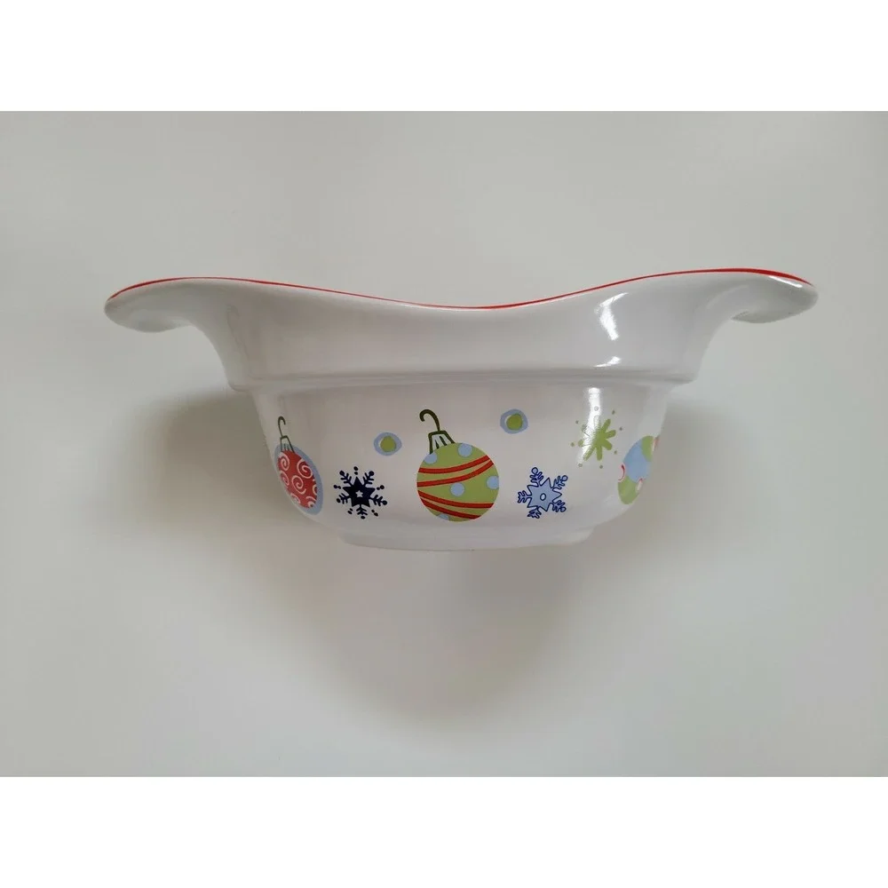 Vintage Pfaltzgraff Taffy Candy Christmas Gravy‎ Server Stoneware